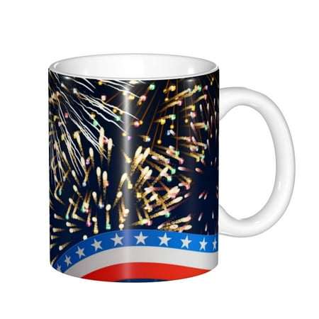 

Yiaed Fireworks Print Ceramics Coffee Large Handle Design Extra Large Tea and Coffee Cup for Office and Home Mugs