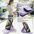 thumbnail image 2 of TECH CIRCLE For iPhone 13 Wallet Case with Card Holder,PU Leather Flip Kickstand Magnetic Clasp Durable Shockproof Protective Phone Case for Apple iPhone 13 6.1" 2021,Purple, 2 of 5
