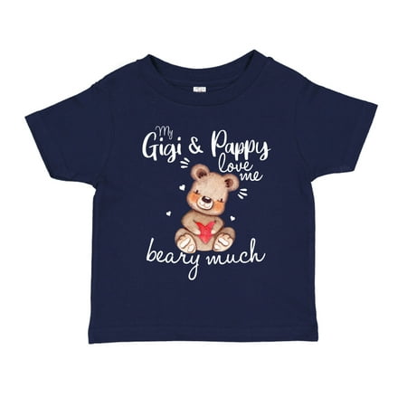 

My Gigi and Pappy Love Me Beary Much Toddler T-Shirt 2T Navy Blue