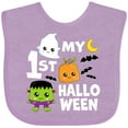 thumbnail image 3 of Inktastic My 1st Halloween with Ghost Monster and Pumpkin Boys or Girls Baby Bib, 3 of 4