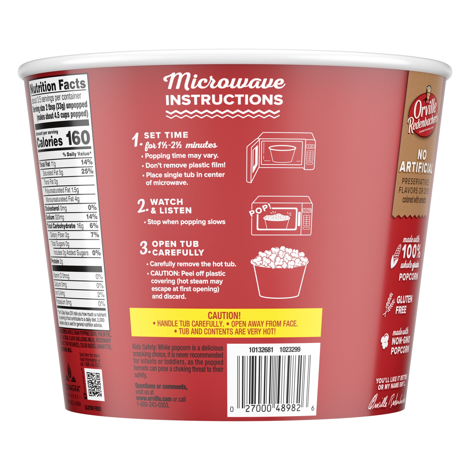 Orville Redenbacher's Movie Theater Butter Popcorn Tub, 3.9 oz.