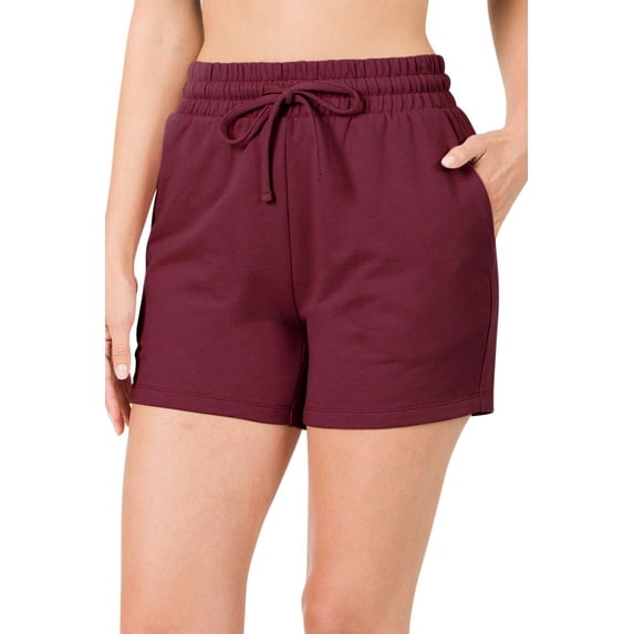 Niobe Clothing Womens French Terry High Waist Cotton Shorts