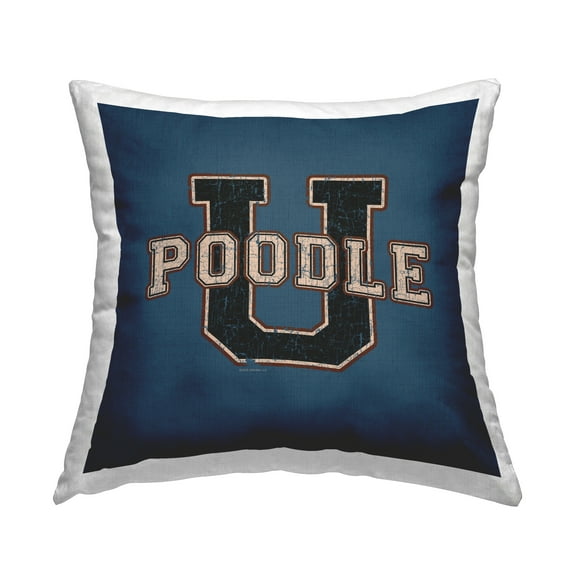 Stupell Industries Varsity Poodle U Decorative Printed Throw Pillow Design by Spirit Animals/Life Is High.