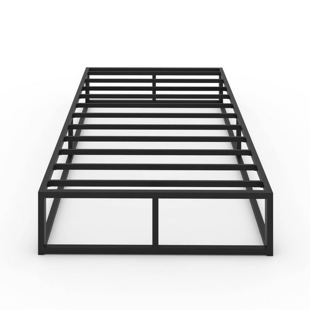 10 Inch Twin Bed Frame with Steel Slat Support, Low Profile Twin Metal