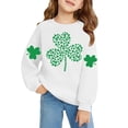 thumbnail image 5 of Otqutp St Patrick's Day Sweatshirts Shamrock Print Shirts Irish Clover Graphic Shirt Teen Long Sleeve Crewneck Pullover Sweaters, 5 of 6