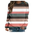 thumbnail image 2 of Nouveaux Hauts pour Femmes 2023 Mode Dames Chandail en Molleton à Manches Longues Col Rond Imprimé Blouse Pull-Over Coupe Décontractée Chandail en Molleton Oversize pour Femmes, 2 of 5