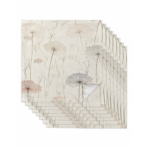 Hokiten Kitchen Dinner Napkins Set of 8 Dandelion Retro Leaves Cloth Napkins Reusable Washable Table Napkins for Weddings Cocktail Parties Holiday Table Decor 20x20 Inch