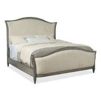 Pemberly Row Contemporary Queen Upholstered Bed-Speckled Gray