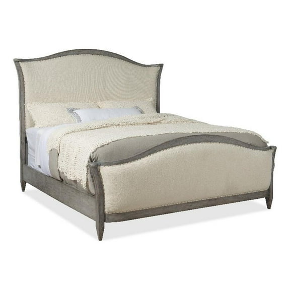 Pemberly Row Contemporary Queen Upholstered Bed-Speckled Gray