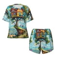 thumbnail image 4 of Picia Whimsical Treehouse Painting Pajamas Sets for Women Soft Short-Sleeved Pjs with Lounge Shorts Two Piece Sleepwear-X-Large, 4 of 9