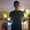 Green, variant on Halloween Floating Flame Light LED Fireball Prop with Adjustable Strap for Party Decoration