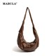 thumbnail image 2 of Bolso de mano MABULA de piel sintética con forma de media luna, de color liso, moderno, para mujer, con correa ajustable, para teléfono, bandolera sencilla, 2 of 5