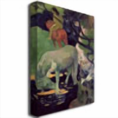 Trademark Fine Art "The White Horse 1898" Canvas Art by Paul Gauguin