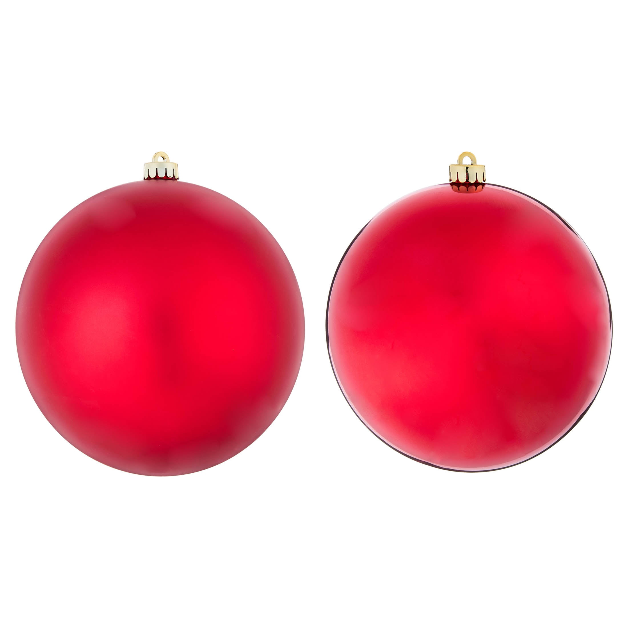 2-Count Red Jumbo Ball Shatterproof Christmas Ornaments, 8", by Holiday Time