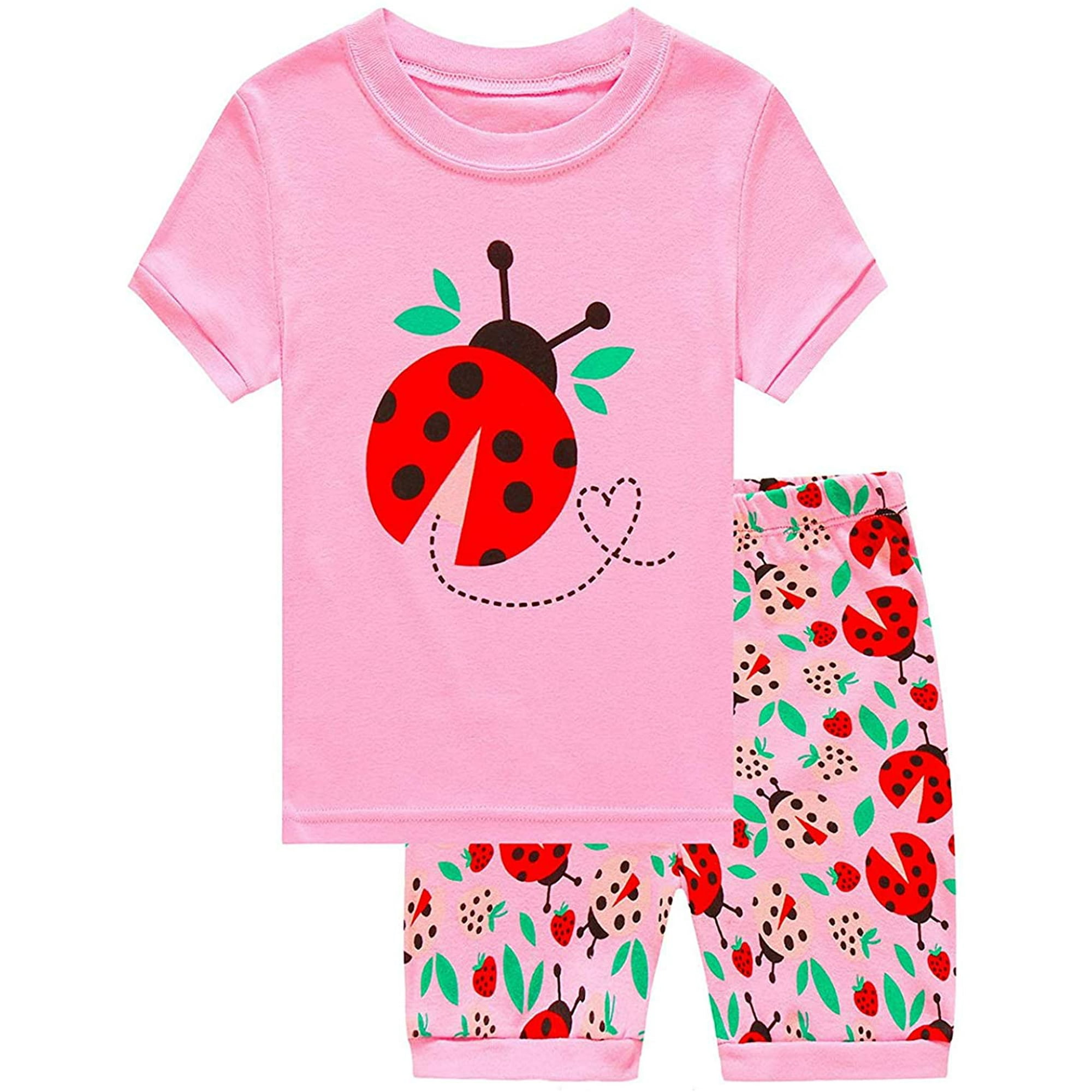 Ddsol Toddler Girls Easter Sleepwear Infant Girls Pajamas Short Sleeve Cotton Sets Size 2 7 Pink