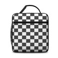 thumbnail image 2 of Black and White Checkered Pattern Insulated Lunch Bag Teens,Lunch Box for Men Women for Work,Picnic or Travel,10.2x9.5x4.3 Inches,8 Can Capacity, 2 of 6