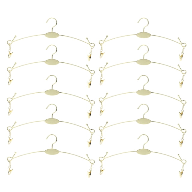 Miangastore 10pcs Metal Underwear Bra Rack Clothes Hangers Lingerie Shop Display Hanger with Clips