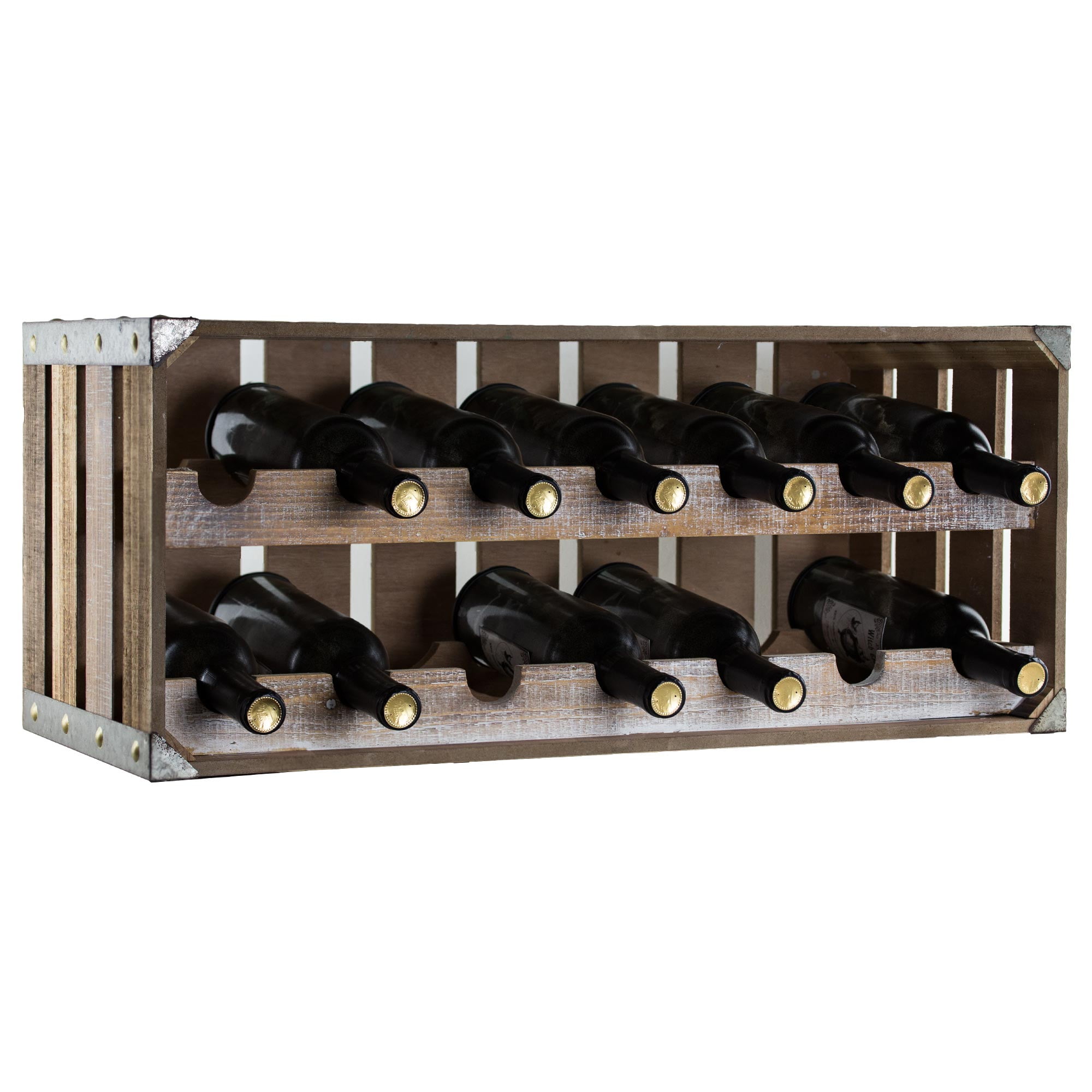 Rustic Wooden Crate 14 Bottle Wine Rack