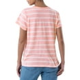 thumbnail image 3 of Time and Tru Womens Striped Short Sleeve Slub Crew Neck T-Shirt, 2-Pack, 3 of 11