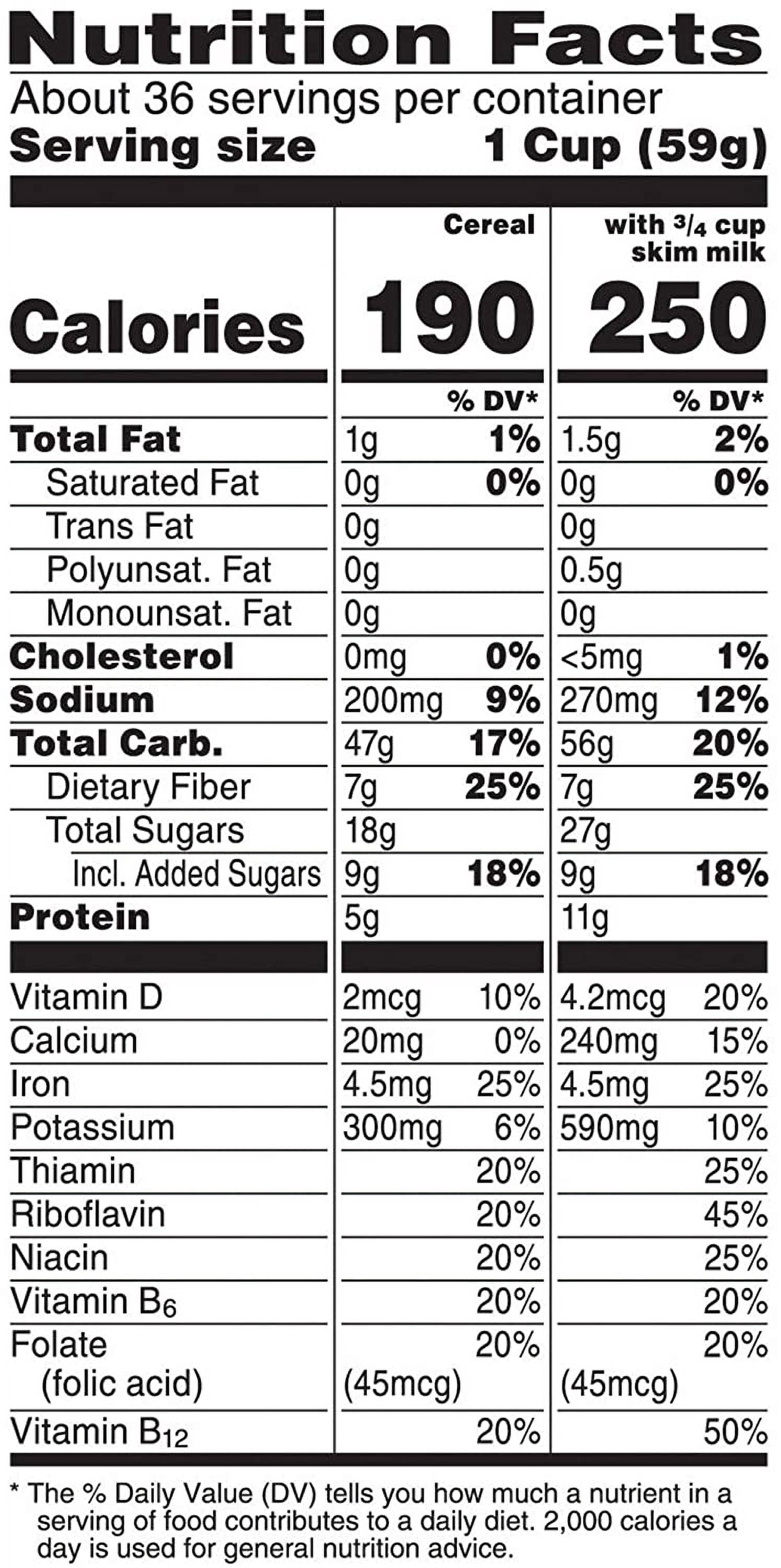 Raisin Bran, Breakfast Cereal, Original, Excellent Source of Fiber, 76.5 oz Box (2 Bags)