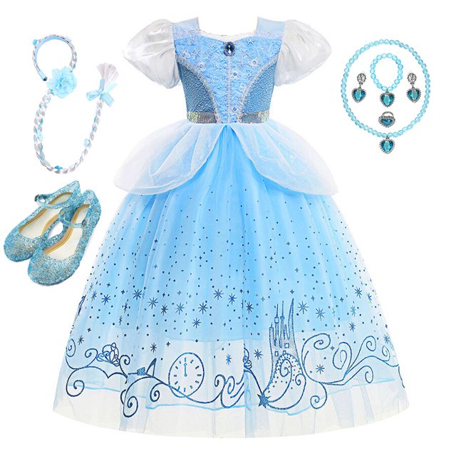 Disfraz de princesa Cenicienta de Disney para niñas, vestido de fiesta educativo para niños, vestido de Carnaval para niños, Reina Elsa Anna zhangyuxiang unisex