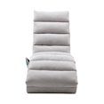 thumbnail image 3 of Massage Chaise Lounge, Modern Linen Upholstered Electric Recliner Chair with Ergonomic Backrest and Stable Steel Legs, Comfy Single Sofa Chair Leisure Lounge Chair for Living Room Bedroom, Light Gray, 3 of 7