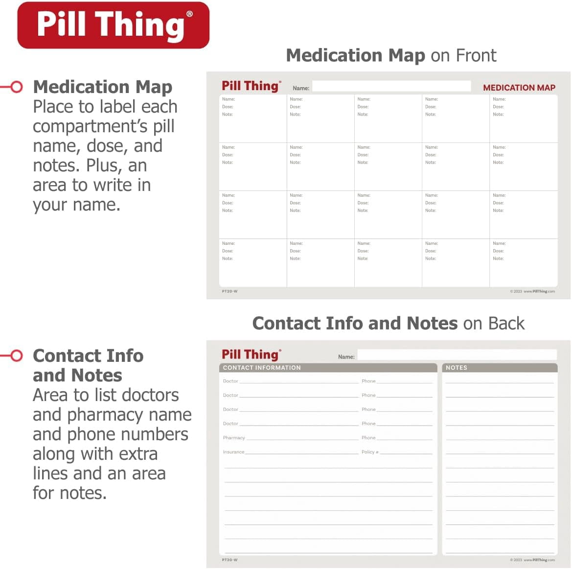 Portable Durable Airtight Waterproof 20 Compartment Large Pill Case with Silicone Gasket and Medication Map, 1 Pack