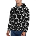thumbnail image 2 of Hoodies for Men - cool white anchor black Long Sleeve Comfrt Men'S Fashion Hoodies & Sweatshirts, Sweatshirts for Men Hoodies Pullover Clothing Clothes with Pouch, 2 of 7