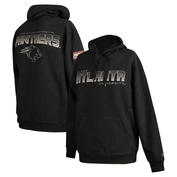 Men's FISLL Black Clark Atlanta University Panthers Puff Print Sliced Pullover Hoodie