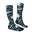 thumbnail image 3 of Easygdp Friendly Smiling Sharks Soccer Socks Sport Knee High Socks Calf Compression Athletic Socks for Men and Women, 3 of 9