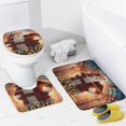 thumbnail image 4 of La cláusula de Santa-theme 4-Piece Shower Curtain Set with Rugs, Waterproof Bathroom Decor Set Includes Bath Mat, U-Shaped Rug, Toilet Lid Cover and Curtain with Hooks, 4 of 6