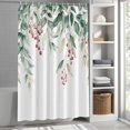 thumbnail image 3 of Watercolor Eucalyptus Leaves Fabric Shower Curtain Ombre Green Plant Washable Shower Curtains for Bathroom, Waterproof Bath Curtain with Hooks Home Decor 72x72in, 3 of 8