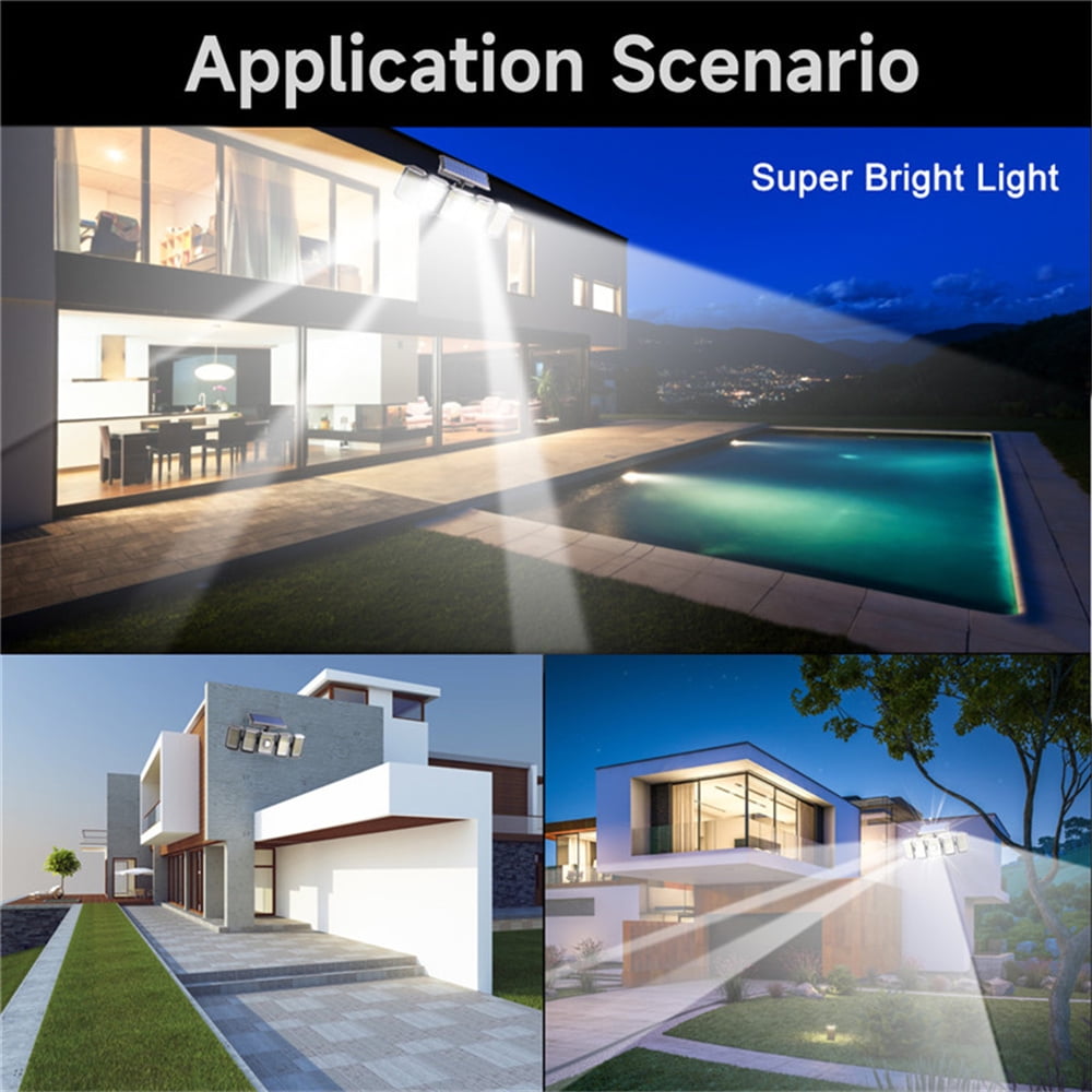 Solar Lights Outdoor 300 LED 7000K Motion Sensor Flood & Security Lights, 2 Pack