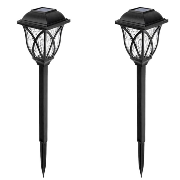 LYCAQL Solar Lights Outdoor Waterproof 2 Pack LED Solar Garden Lights Solar Lights for Outside Garden Decor for Yard, Patio, Landscape, Planter, Walkway (Warm White)
