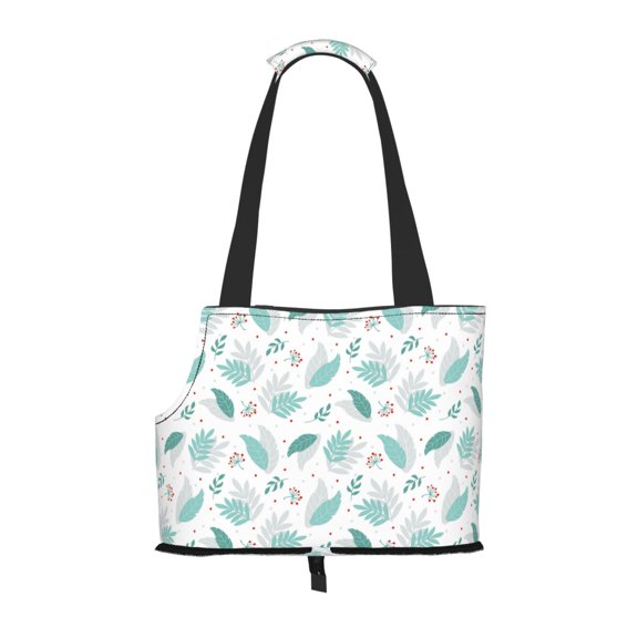 Xecao Leaf Print Green for Cat Carrier Small Dog Handbag: The Ideal Travel Companion for Your Pet