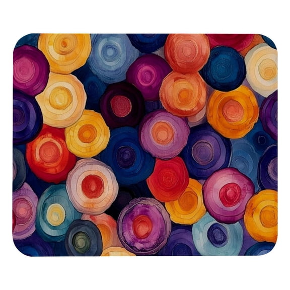 PhooArto Comfortable Mouse Pad Colorful Circles Pattern Desktop Mousepad , 21 x 25 cm Mouse Mat, Non-Slip Rubber Base, Improves Speed and Precision