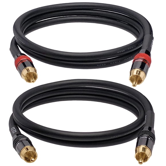 CESS-163-3f Cable de conexión de audio RCA premium de calibre 12 de alta resistencia (3 pies)