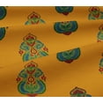 thumbnail image 4 of oneOone Cotton Jersey Mustard Yellow Fabric Floral & Paisley Block Sewing Fabric By The Yard Printed Diy Clothing Sewing Supplies 58 Inch Wide, 4 of 4
