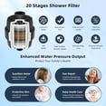 thumbnail image 6 of 12'' Filtered Rainfall Shower  Combo, High  Handheld Shower Wand, 12'' Adjustable Extension Arm, 20 Stage Shower Filter, 71'' Hose, Shower  Holders, Matte Black, 6 of 7