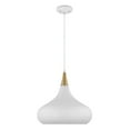thumbnail image 3 of 60/7515-Nuvo Lighting-Phoenix - 1 Light Medium Pendant In Mid-Century Modern Style-14 Inches Tall and 14.13 Inches Wide-Matte White/Burnished Brass, 3 of 4