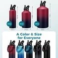 thumbnail image 5 of 40oz Insulated Stainless Steel Water Bottle with Straw & Spout Lid, Leakproof Flask with Paracord Handle, BPA-Free, 5 of 10