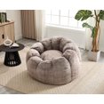 thumbnail image 6 of Bean Bag Chair for Adults and Kids, Fluffy Bean Bag with Filler, Faux Fur Pumpkin Shape, Comfy Stuffed Single Sofa Floor Chair for Living Room, Bedroom, Reading, Brownish Grey, 6 of 16