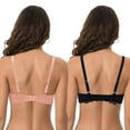 thumbnail image 2 of Curve Muse Women's Plus Size Push Up Add 1 Cup Underwire Perfect Shape Lace Bras-2Pk-Black,Peach-46DD, 2 of 6