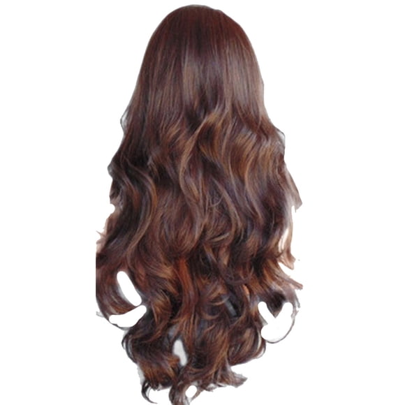 1X Wig Bradem Clear Out Deal, Wavy Syntheic Loose Wig Curly Women Long Natural Wigs Black Front Wig Full Hair Wig, Wig Brown, Pullover Toupee
