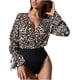 thumbnail image 1 of Jersey con cuello en V a la moda para mujer, todo en uno, ajustado, Sexy, con estampado de leopardo, de una pieza Fridja  fhjkhfk461692, 1 of 5
