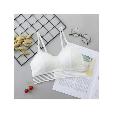 

Womens Stitching Solid Color Lace Thin Sheer Soft Bra