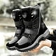 thumbnail image 4 of Botas de nieve de invierno impermeables para mujer con cordones botas de nieve para caminar senderismo tenis, 4 of 8
