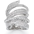 thumbnail image 1 of GFDYREE Jewelry Rhodium Plated Cubic Zirconia Wide Band Cocktail Ring, 1 of 6