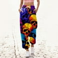 thumbnail image 2 of Pantalons de Jogging pour Femmes Imprimé Halloween Poches Taille Haute Sportif Gym Ajusté, 2 of 4