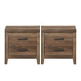 thumbnail image 4 of WAMPAT Set of 2 Farmhouse Nightstand with 4 Drawers for Bedroom, Wooden Side Table for Living Room, Closet, Office, Rustic Brown, 4 of 7
